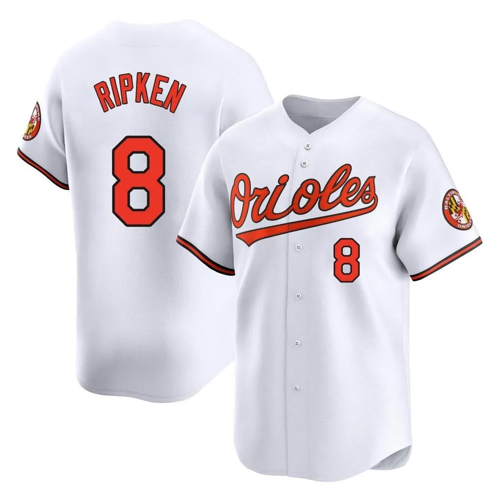 Yuxns B.Orioles #8 Cal Ripken Player White Limited Home Game Stitched Jerseys