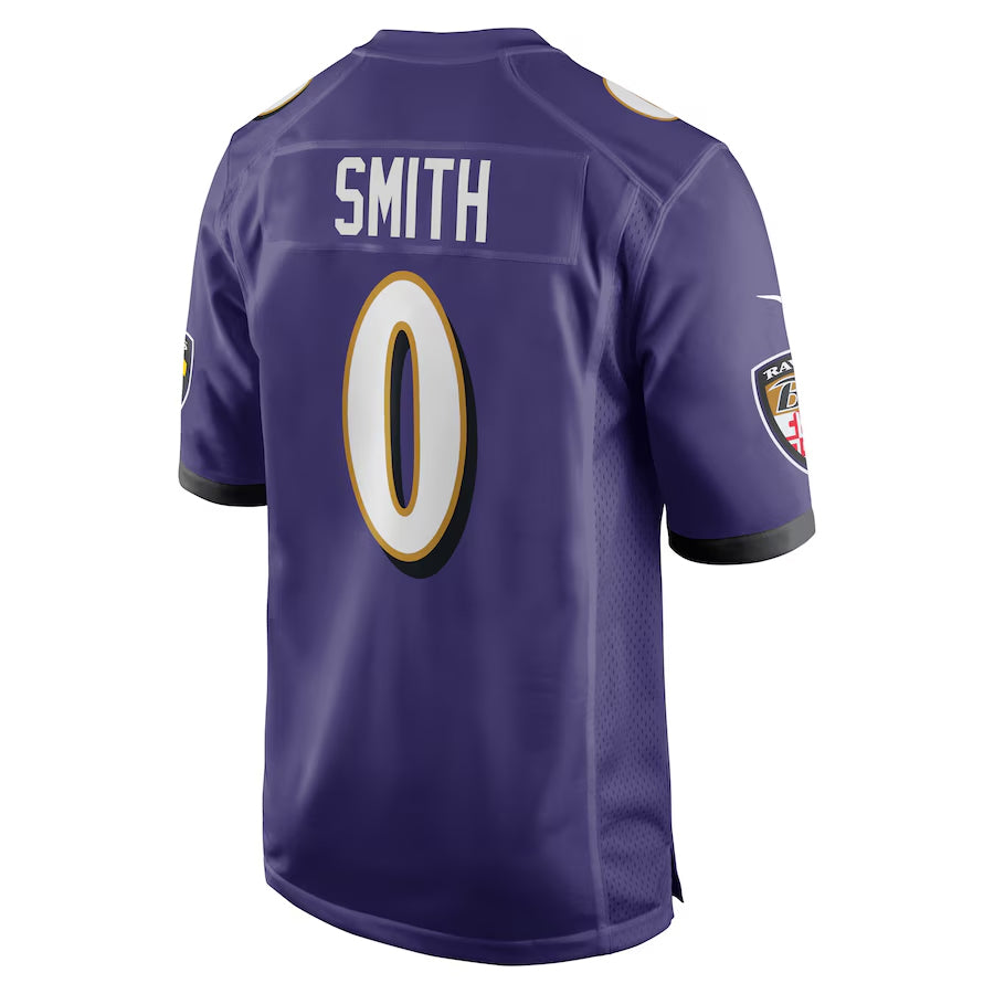 Yuxns B.Ravens #0 Roquan Smith Player Purple Alternate Home Game Stitched Jerseys