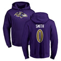 Yuxns B.Ravens #0 Roquan Smith Player Purple Salute to Service Pullover Hoodie Stitched Jerseys