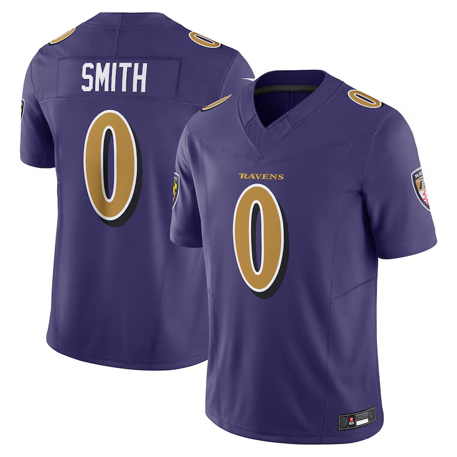Yuxns B.Ravens #0 Roquan Smith Player Purple Vapor F.U.S.E. Limited Stitched Jerseys