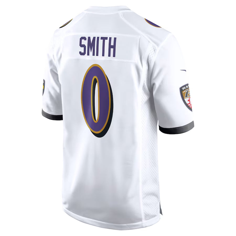 Yuxns B.Ravens #0 Roquan Smith Player White Alternate Home Game Stitched Jerseys