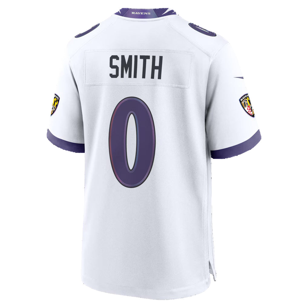 Yuxns B.Ravens #0 Roquan Smith White Game Stitched Jerseys