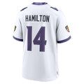 Yuxns B.Ravens #14 Kyle Hamilton Player White Home Game Stitched Jerseys