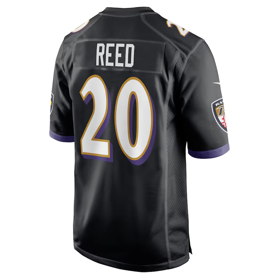 Yuxns B.Ravens #20 Ed Reed Player Black Game Home Football Stitched Jerseys