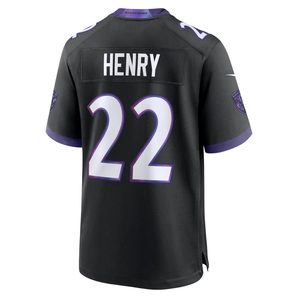Yuxns B.Ravens #22 Derrick Henry Black Alternate Game Stitched Jerseys