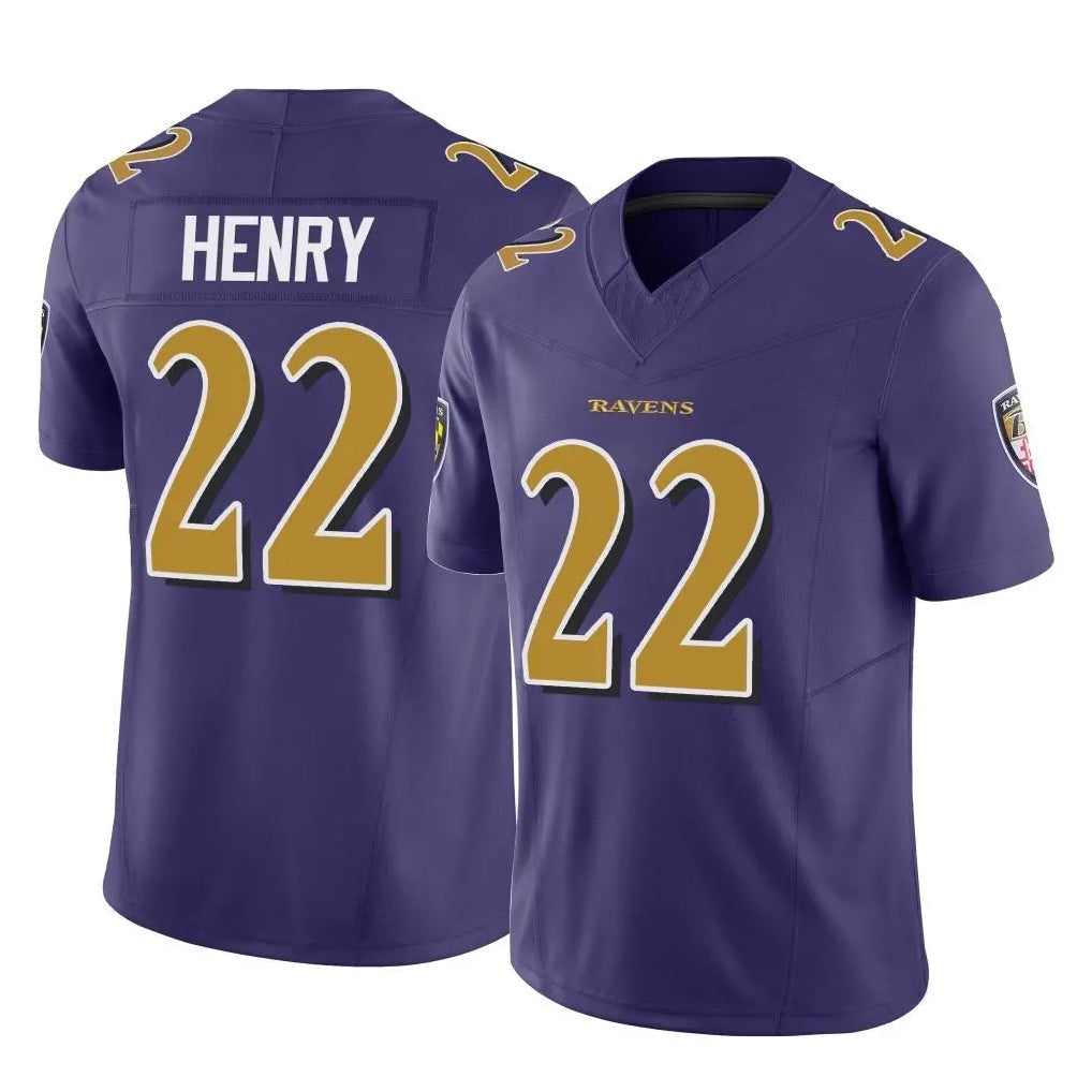 Yuxns B.Ravens #22 Derrick Henry Player Purple Limited Home Game Stitched Jerseys