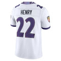 Yuxns B.Ravens #22 Derrick Henry Player White Limited Elite Home Game Stitched Jerseys