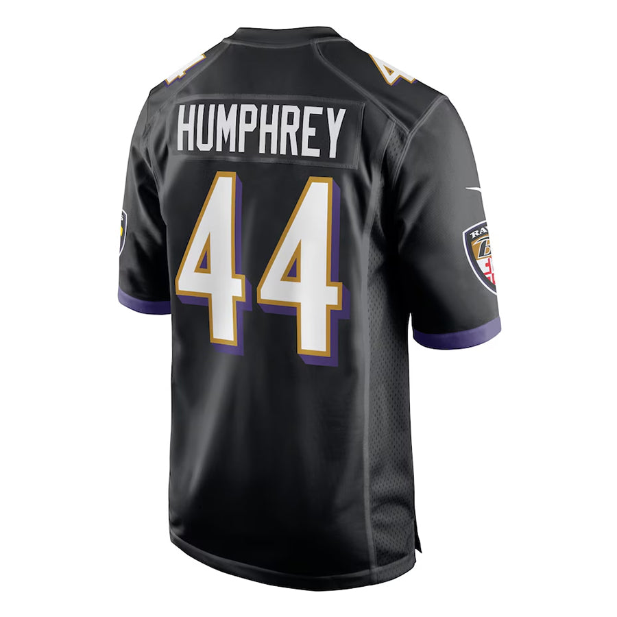 Yuxns B.Ravens #44 Marlon Humphrey Player Black Alternate Home Game Stitched Jerseys