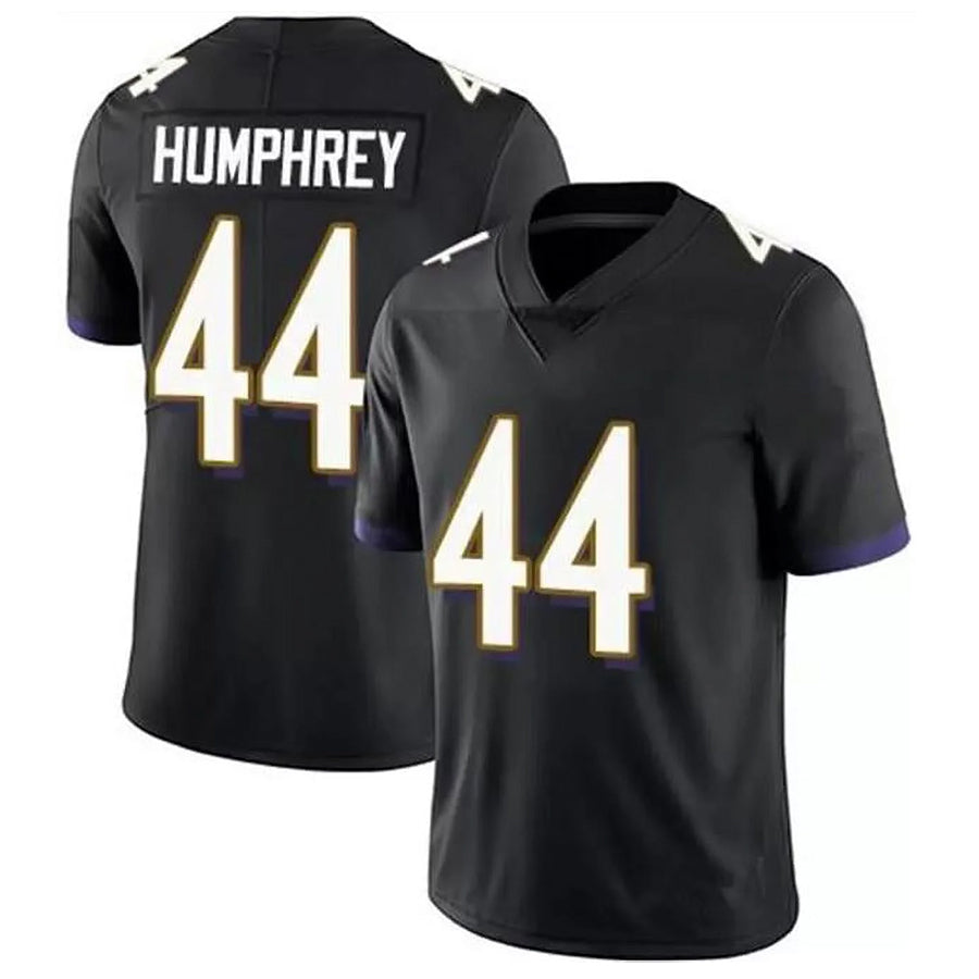 Yuxns B.Ravens #44 Marlon Humphrey Player Black Limited Home Game Stitched Jerseys