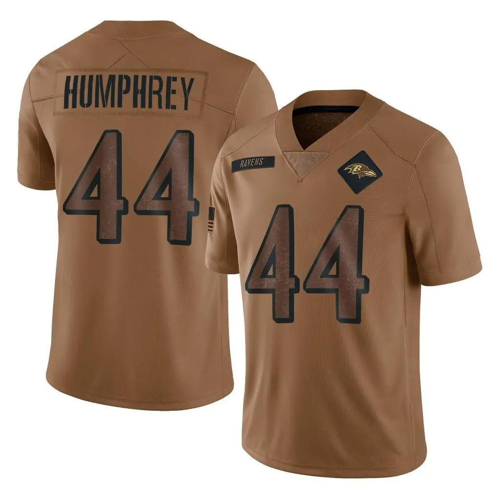 Yuxns B.Ravens #44 Marlon Humphrey Player Brown Salute To Service Limited Stitched Jerseys