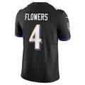 Yuxns B.Ravens #4 Zay Flowers Player Black Vapor F.U.S.E. Limited Home Game Stitched Jerseys