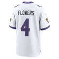 Yuxns B.Ravens #4 Zay Flowers White Game Stitched Jerseys