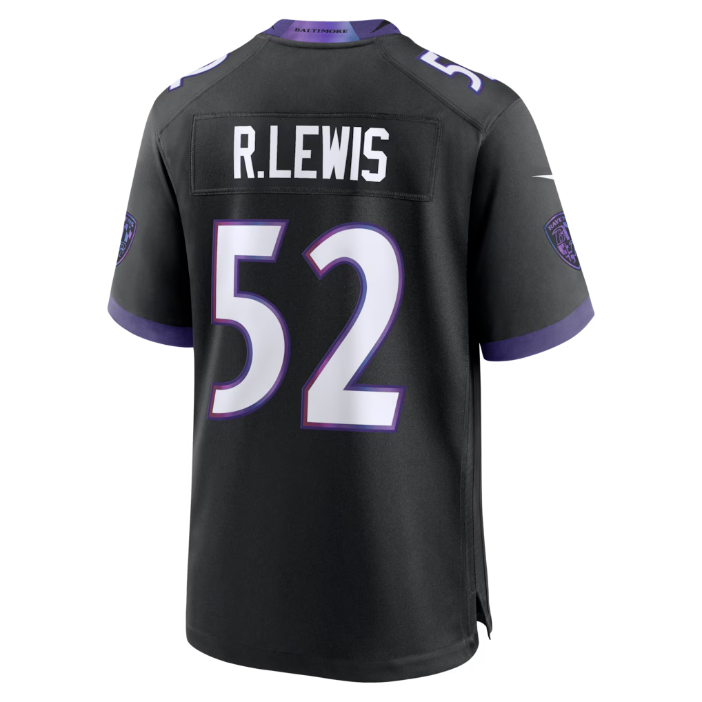 Yuxns B.Ravens #52 Ray Lewis Black Alternate Retired Player Stitched Jerseys