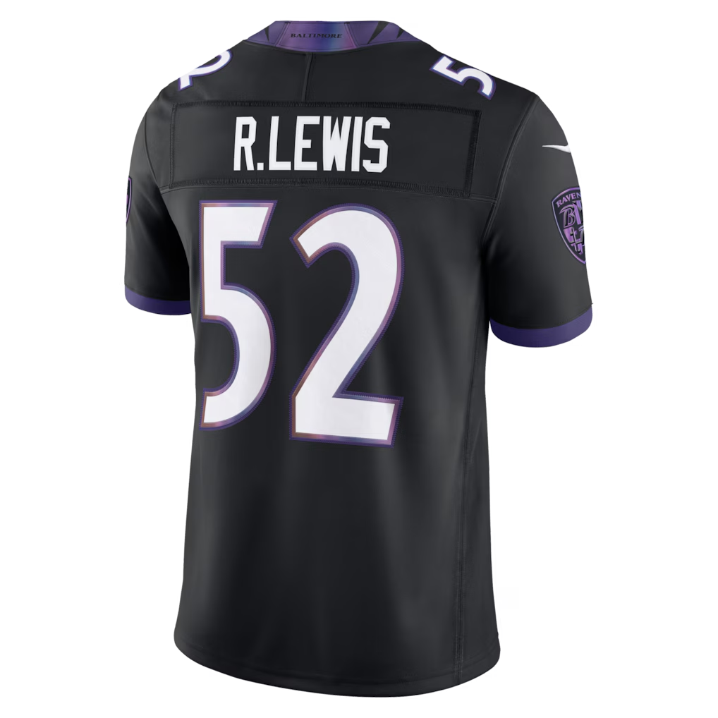 Yuxns B.Ravens #52 Ray Lewis Black Alternate Vapor F.U.S.E. Stitched Retired Player Limited Jerseys