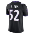 Yuxns B.Ravens #52 Ray Lewis Black Alternate Vapor F.U.S.E. Stitched Retired Player Limited Jerseys