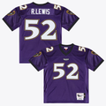 Yuxns B.Ravens #52 Ray Lewis Mitchell & Ness Purple 1996 Authentic Throwback Stitched Jerseys