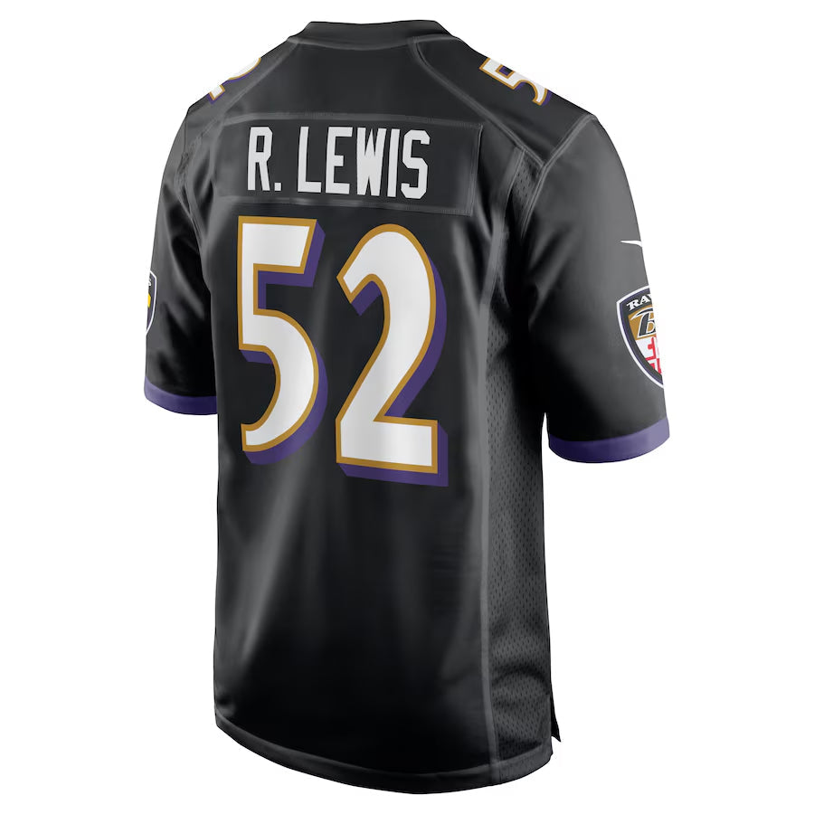 Yuxns B.Ravens #52 Ray Lewis Player Black Home Stitched Jerseys