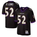 Yuxns B.Ravens #52 Ray Lewis Player Mitchell and Ness Legacy Black Stitched Jerseys