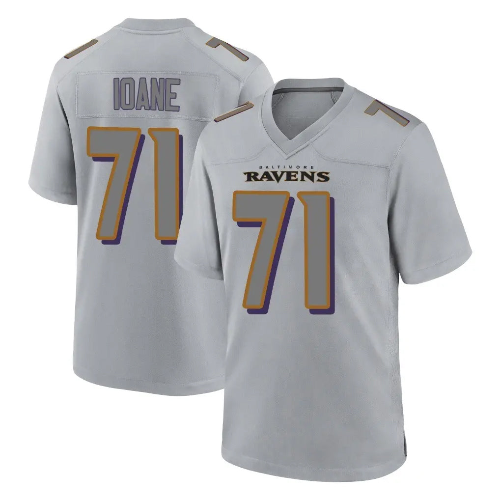 Yuxns B.Ravens #71 Olaivavega Ioane Player Gray Replica Limited Stitched Jerseys