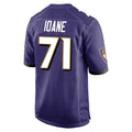 Yuxns B.Ravens #71 Olaivavega Ioane Player Purple Alternate Home Stitched Jerseys