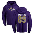 Yuxns B.Ravens #89 Mark Andrews Player Purple Salute to Service Pullover Hoodie Stitched Jerseys