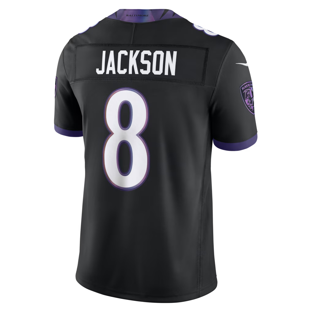 Yuxns B.Ravens #8 Lamar Jackson Black Alternate Alternate Vapor F.U.S.E. Stitched Limited Jerseys