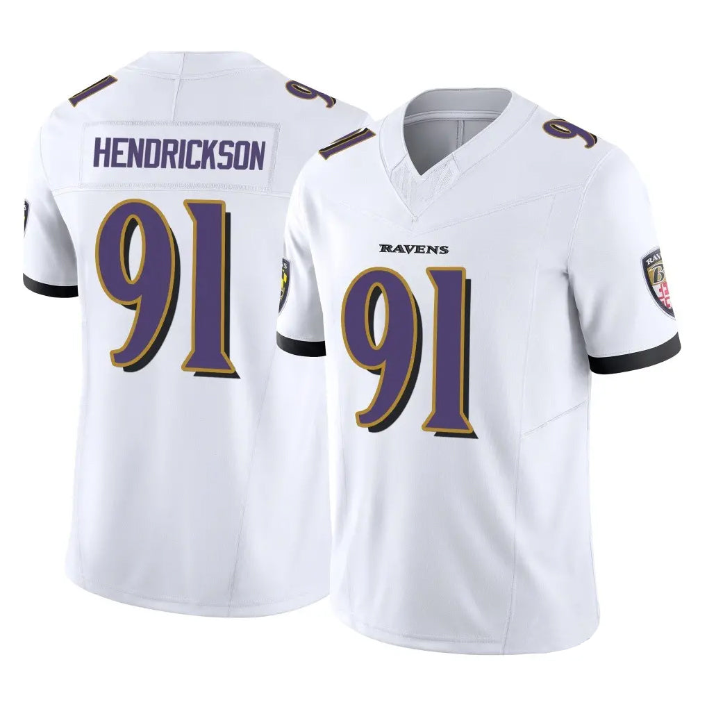 Yuxns B.Ravens #91 Trey Hendrickson Player White Vapor F.U.S.E. Limited Stitched Jerseys