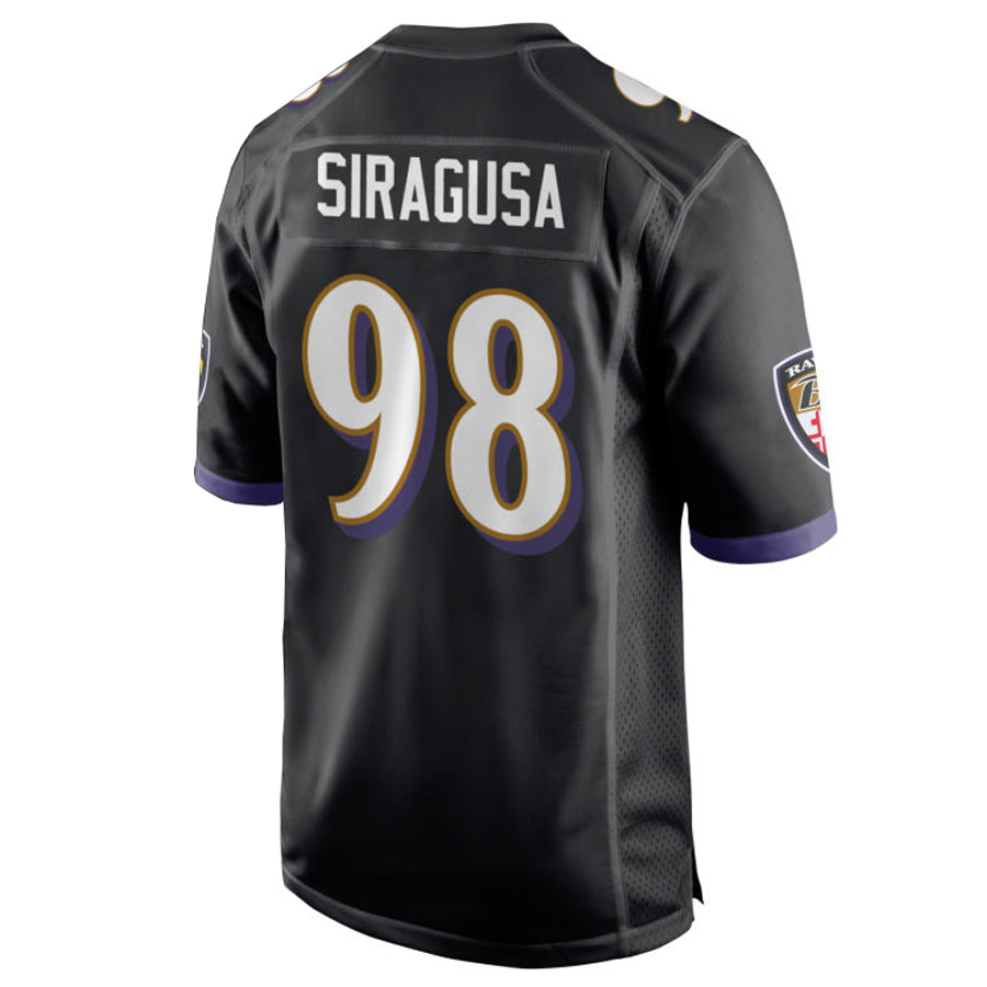 Yuxns B.Ravens #98 Tony Siragusa Player Black Alternate Home Game Stitched Jerseys