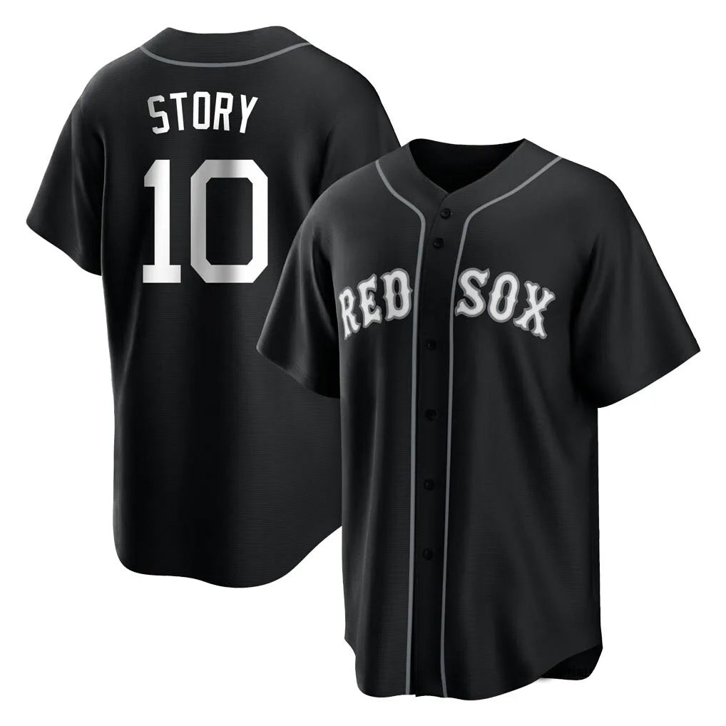 Pkot B.Red Sox #10 Trevor Story Player Black Home Game Stitched Jerseys