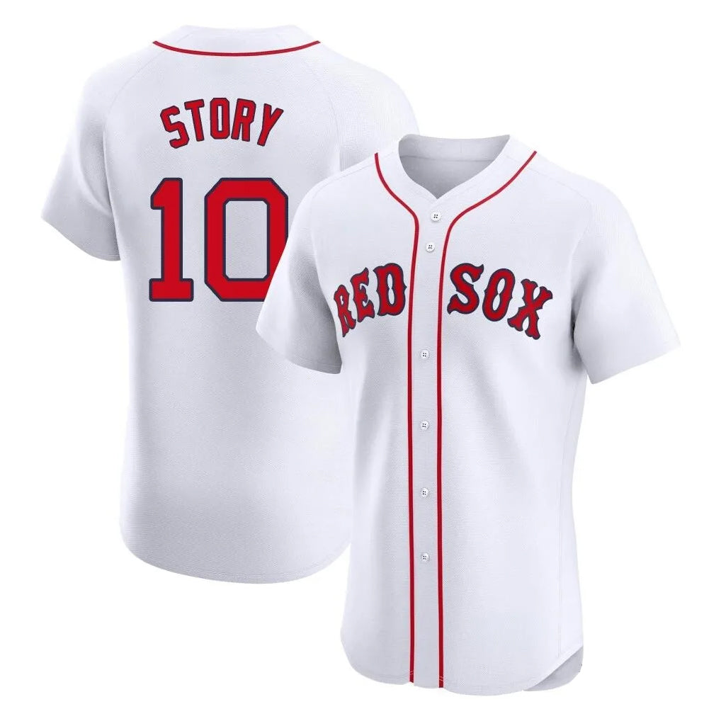 Pkot B.Red Sox #10 Trevor Story Player White Limited Elite Home Game Stitched Jerseys