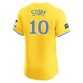 Pkot B.Red Sox #10 Trevor Story Player Yellow Limited Elite Home Game Stitched Jerseys