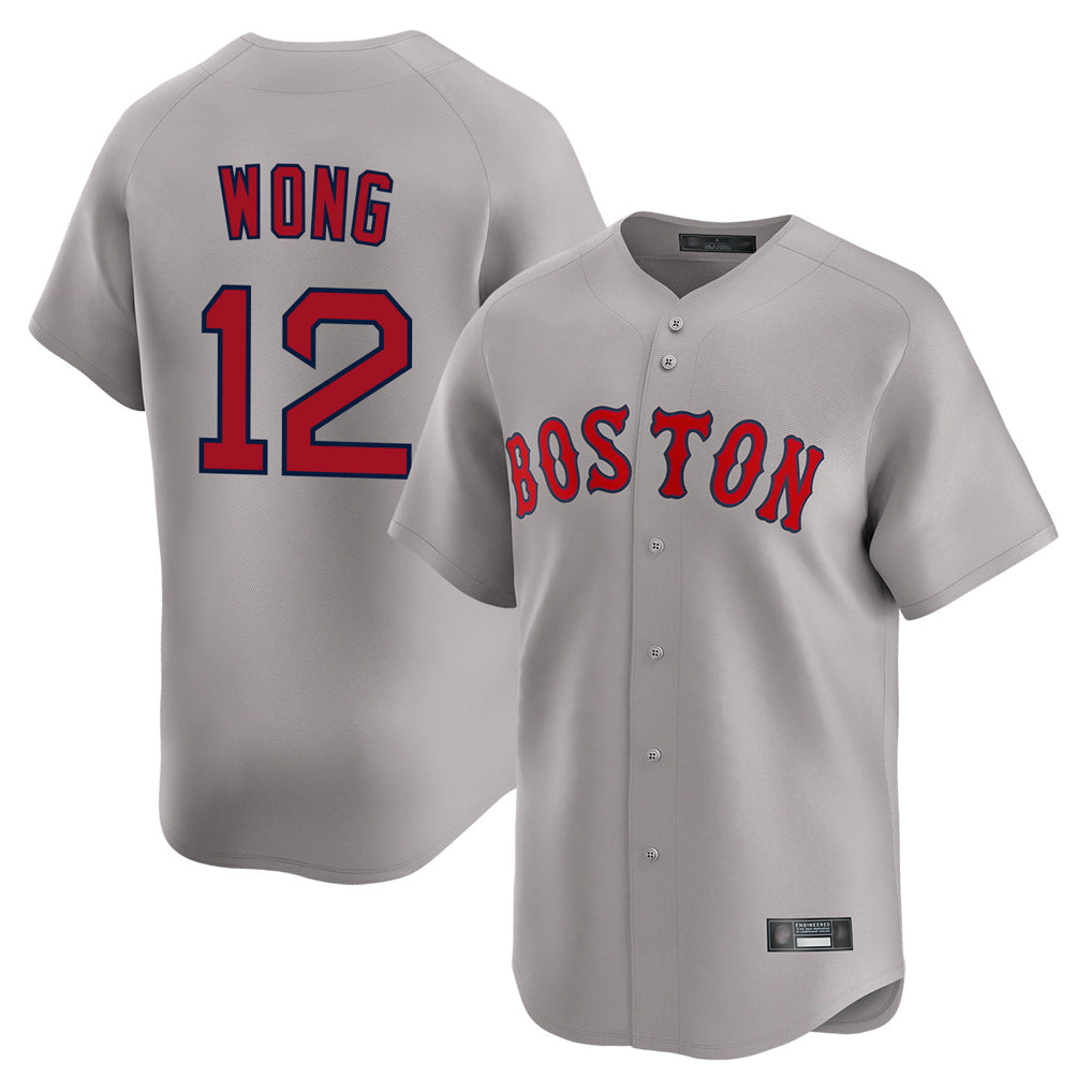 Pkot B.Red Sox #12 Connor Wong Player Gray Road Limited Home Game Stitched Jerseys