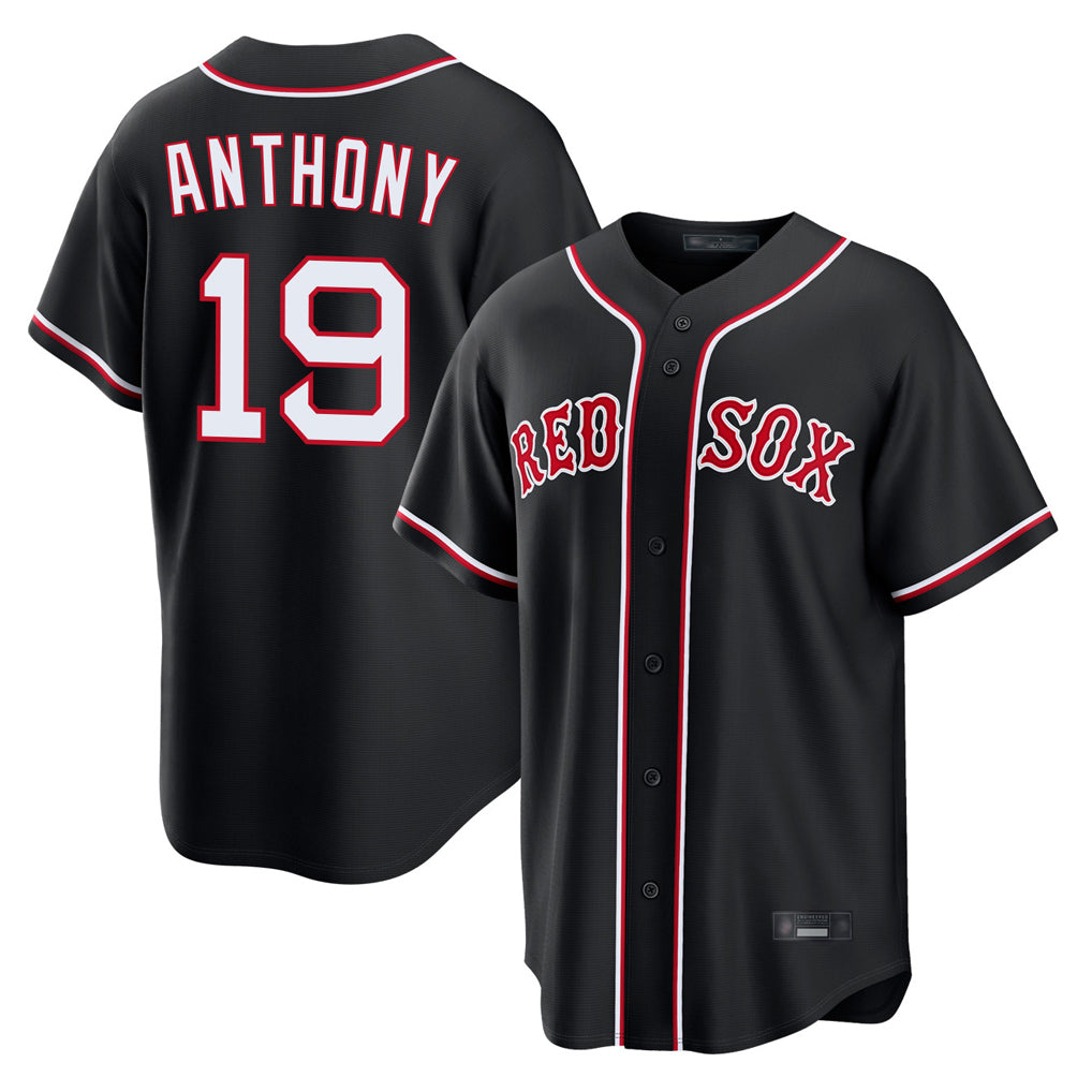 Pkot B.Red Sox #19 Roman Anthony Player Black Out Home Game Stitched Jerseys