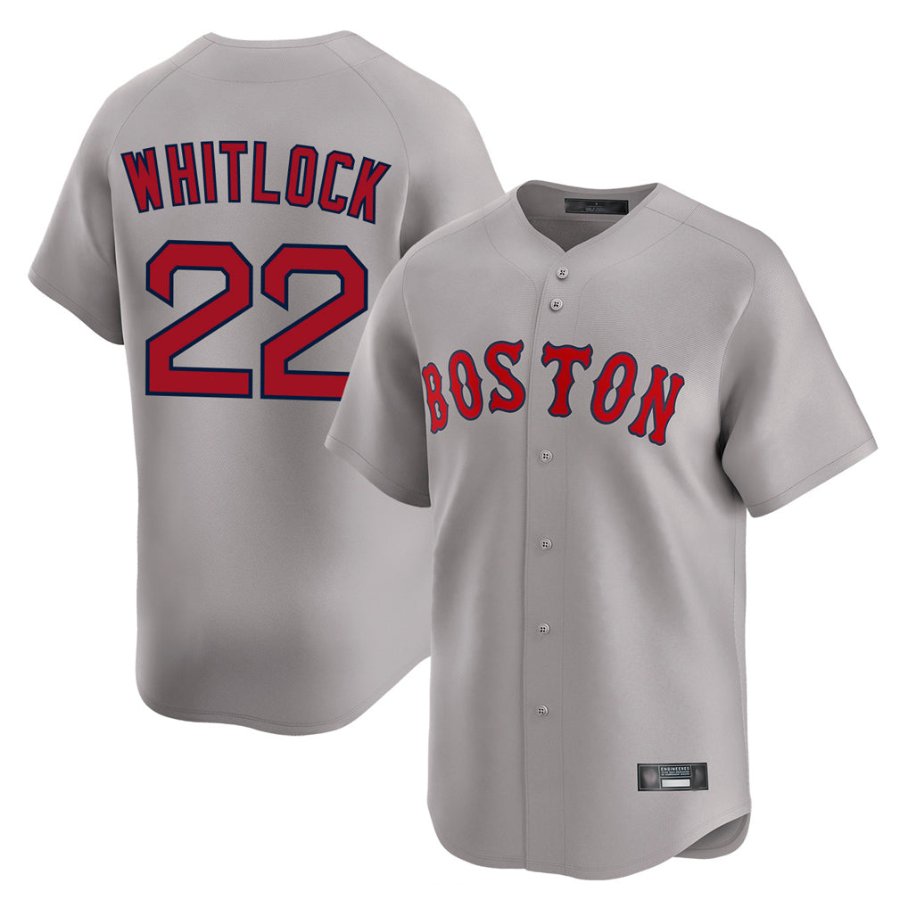 Pkot B.Red Sox #22 Garrett Whitlock Player Gray Road Limited Home Game Stitched Jerseys