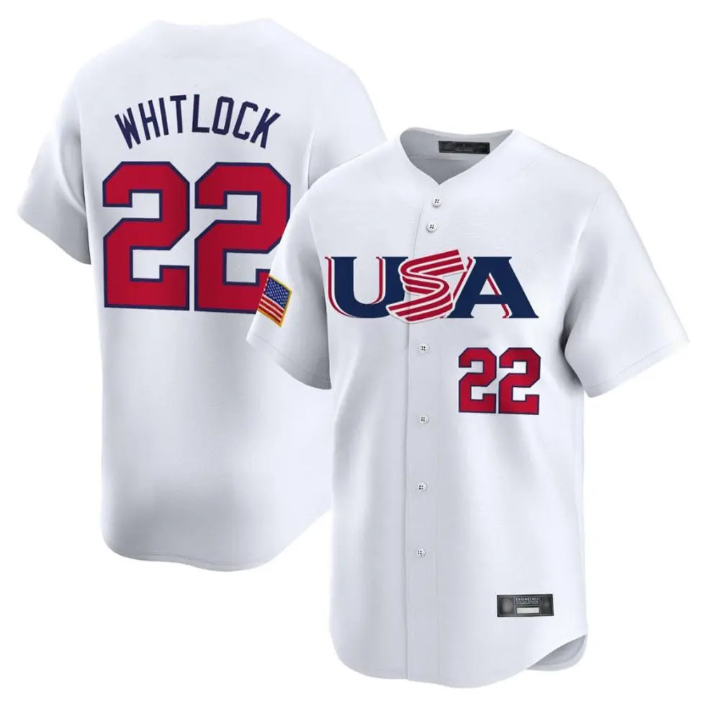 Pkot B.Red Sox #22 Garrett Whitlock Player White USA World Classic Home Game Stitched Jerseys