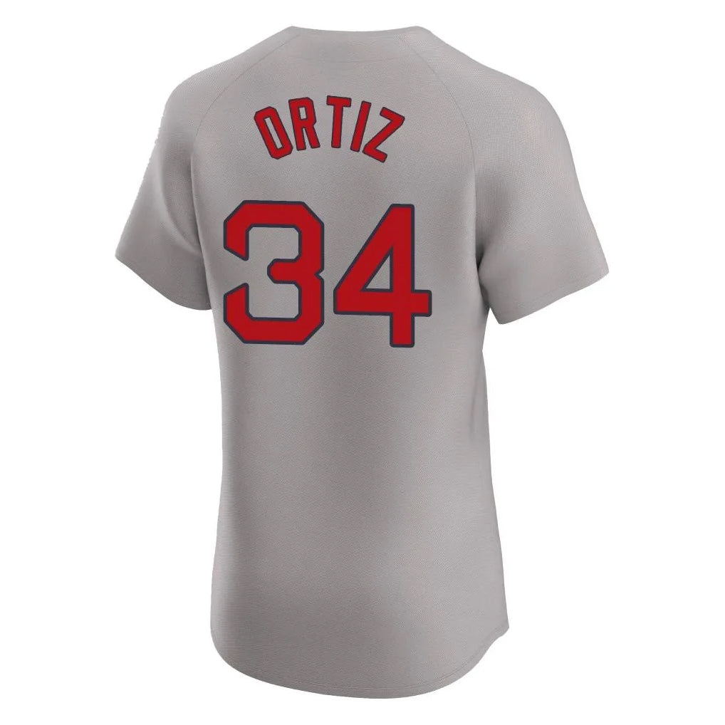 Pkot B.Red Sox #34 David Ortiz Player Gray Road Limited Elite Home Game Stitched Jerseys