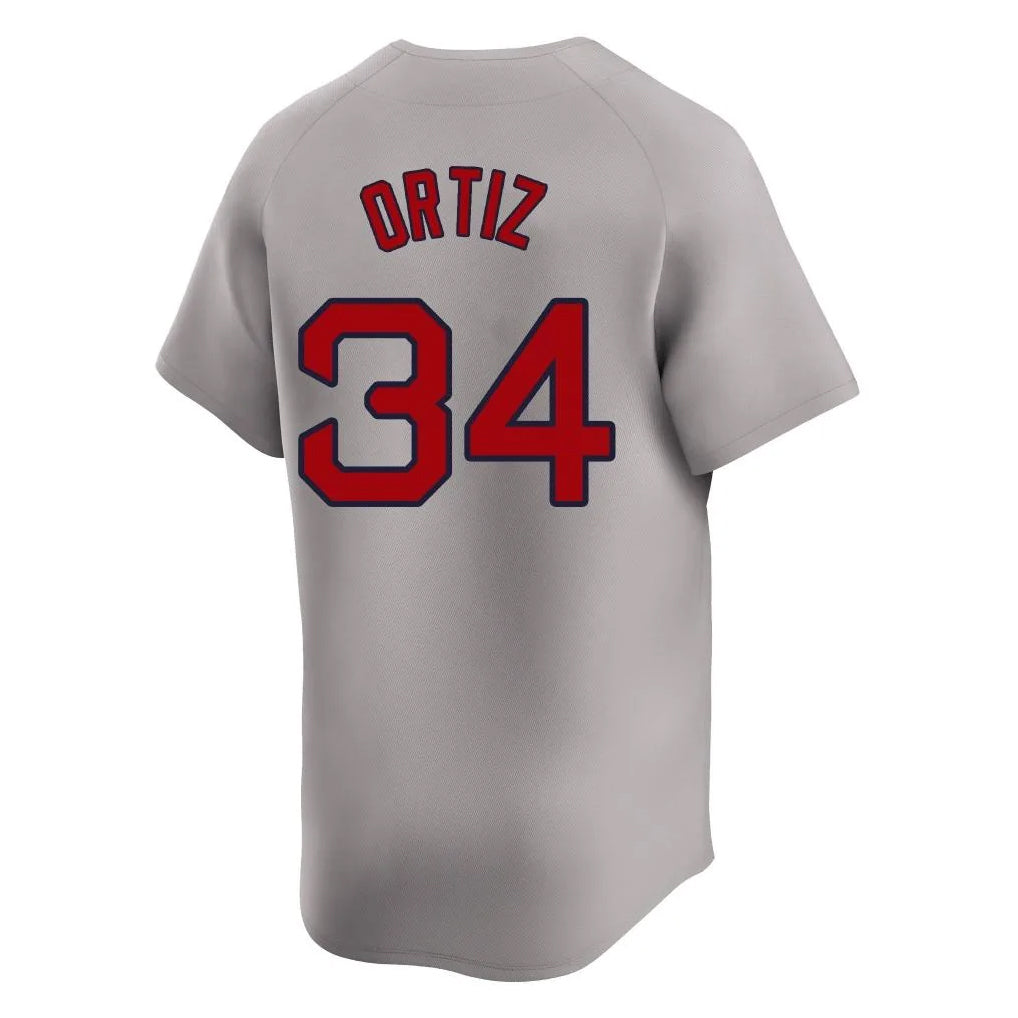 Pkot B.Red Sox #34 David Ortiz Player Gray Road Limited Home Game Stitched Jerseys