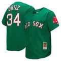 Pkot B.Red Sox #34 David Ortiz Player Green Mitchell & Ness Cooperstown Collection Mesh Home Stitched Jerseys
