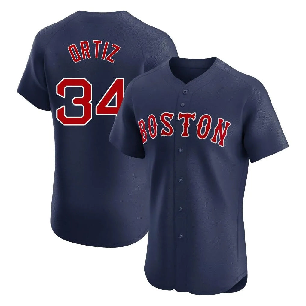 Pkot B.Red Sox #34 David Ortiz Player Navy Limited Elite Home Game Stitched Jerseys
