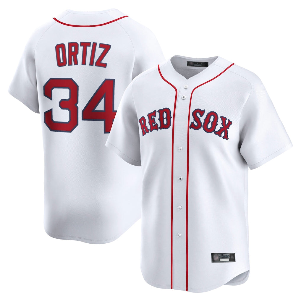Pkot B.Red Sox #34 David Ortiz Player White Limited Home Game Stitched Jerseys