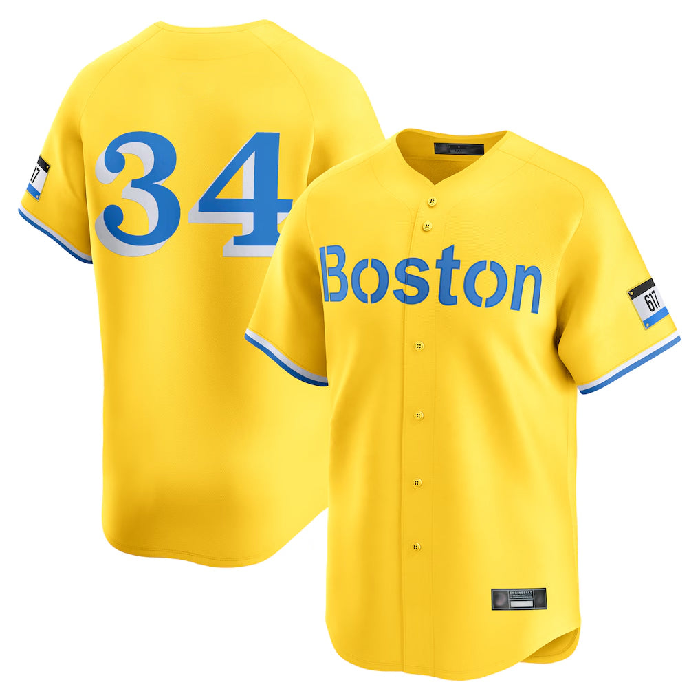 Pkot B.Red Sox #34 David Ortiz Player Yellow Limited Home Game Stitched Jerseys