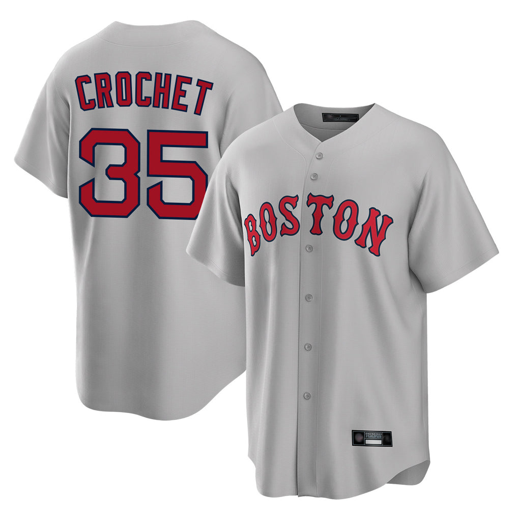 Pkot B.Red Sox #35 Garrett Crochet Player Gray Road Home Game Stitched Jerseys