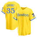 Pkot B.Red Sox #35 Garrett Crochet Player Yellow Home Game Stitched Jerseys