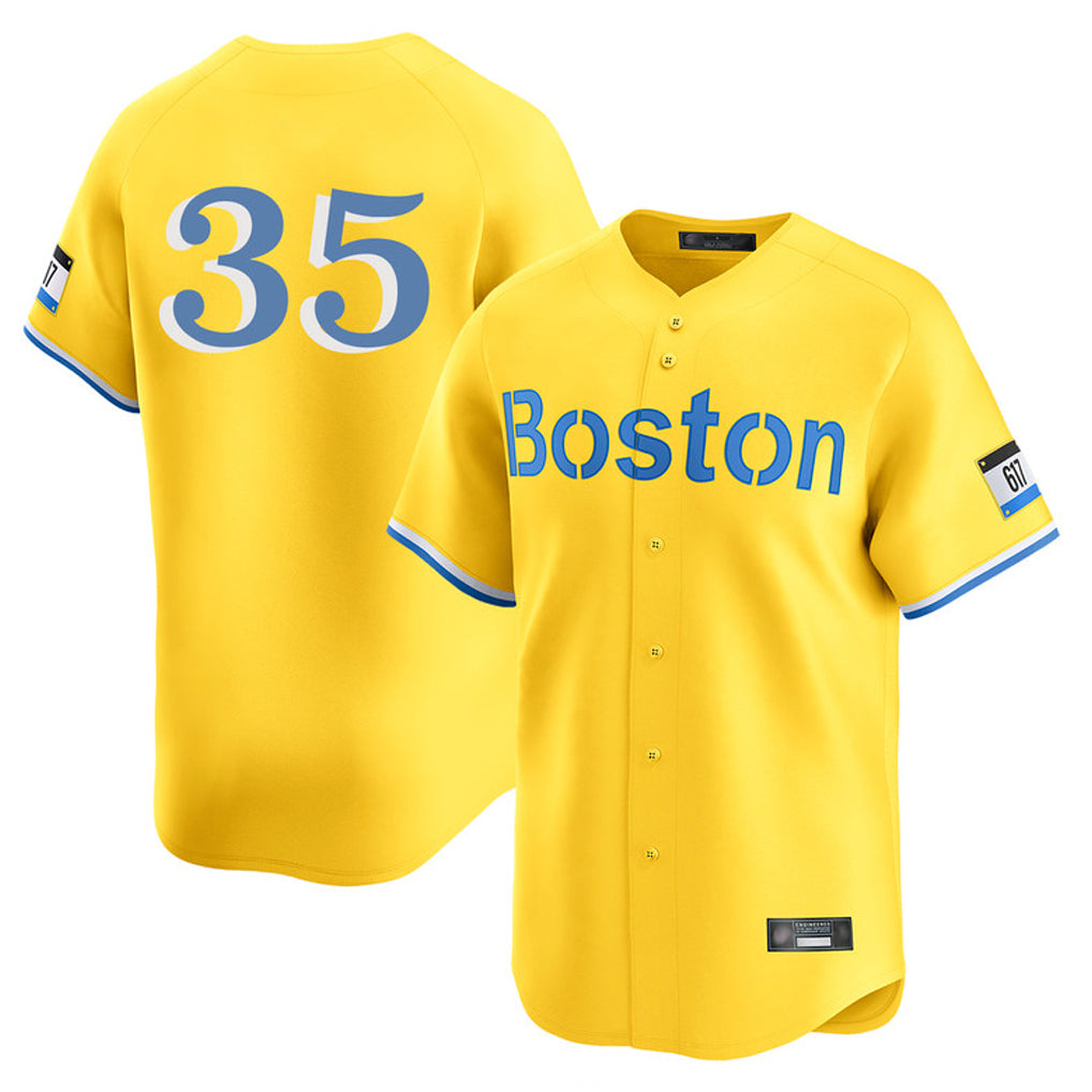 Pkot B.Red Sox #35 Garrett Crochet Player Yellow Limited Home Game Stitched Jerseys