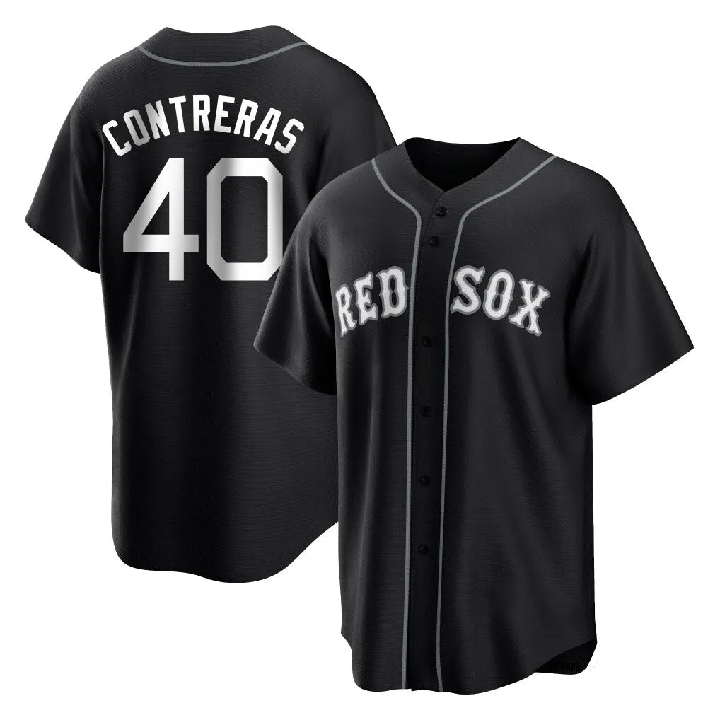 Pkot B.Red Sox #40 Willson Contreras Player Black Home Game Stitched Jerseys