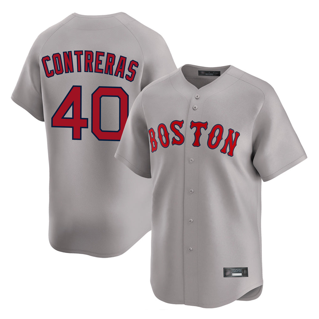 Pkot B.Red Sox #40 Willson Contreras Player Gray Road Limited Home Game Stitched Jerseys