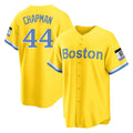 Pkot B.Red Sox #44 Aroldis Chapman Player Yellow Home Game Stitched Jerseys