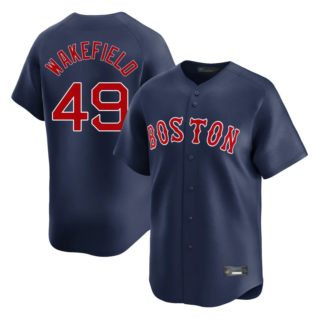 Pkot B.Red Sox #49 Tim Wakefield Player Navy Limited Home Game Stitched Jerseys