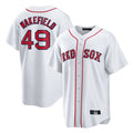 Pkot B.Red Sox #49 Tim Wakefield Player White Home Game Stitched Jerseys
