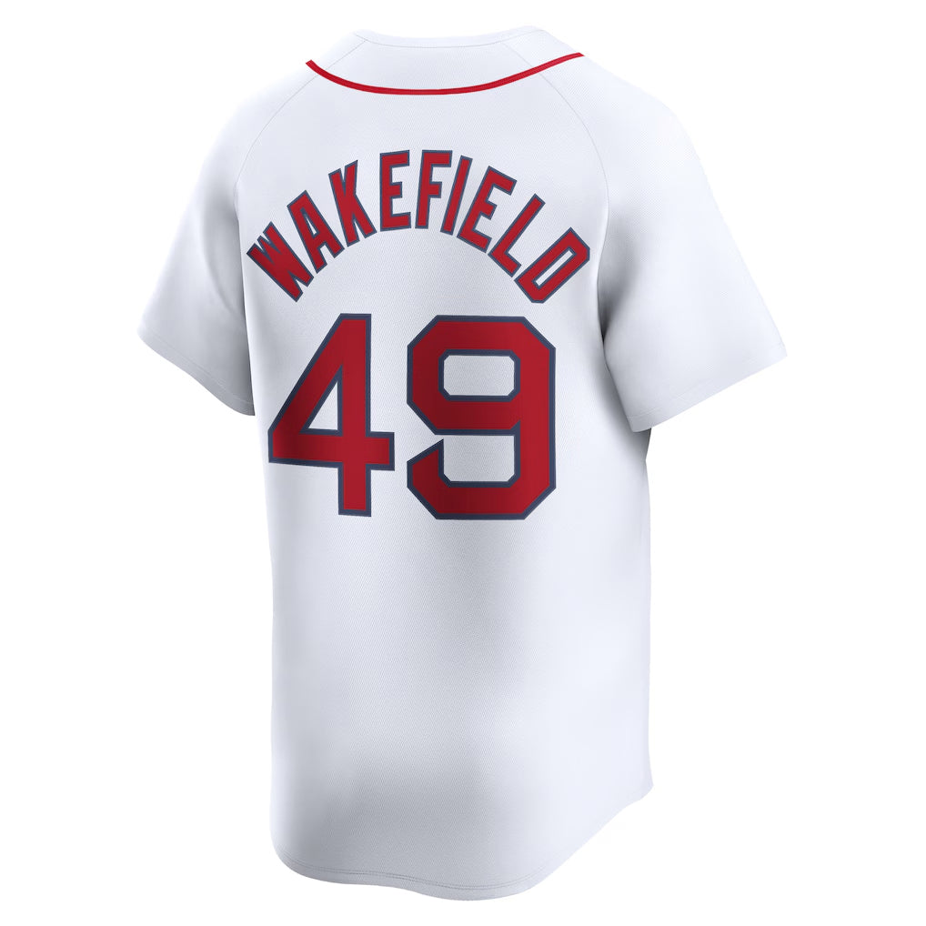 Pkot B.Red Sox #49 Tim Wakefield Player White Limited Home Game Stitched Jerseys